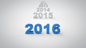 Year 2016 with previous years behind it