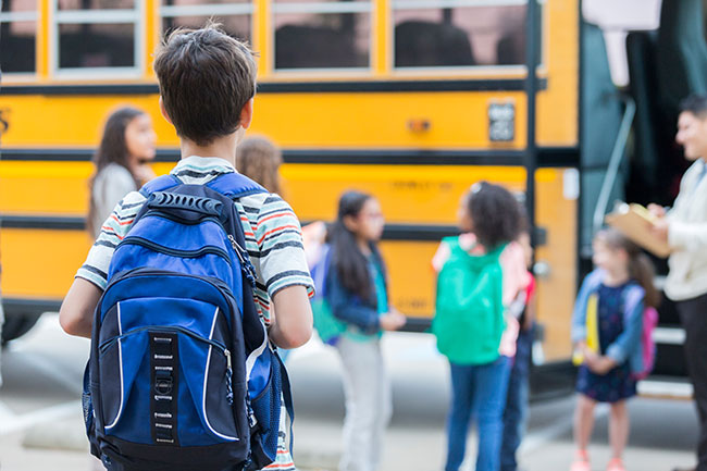 School bus with kids