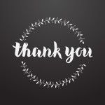 Thank You hand written lettering greeting card
