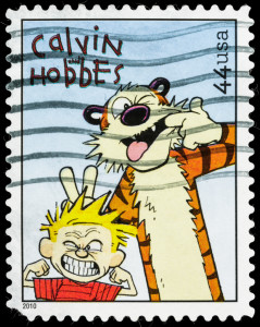 USA Calvin and Hobbes postage stamp