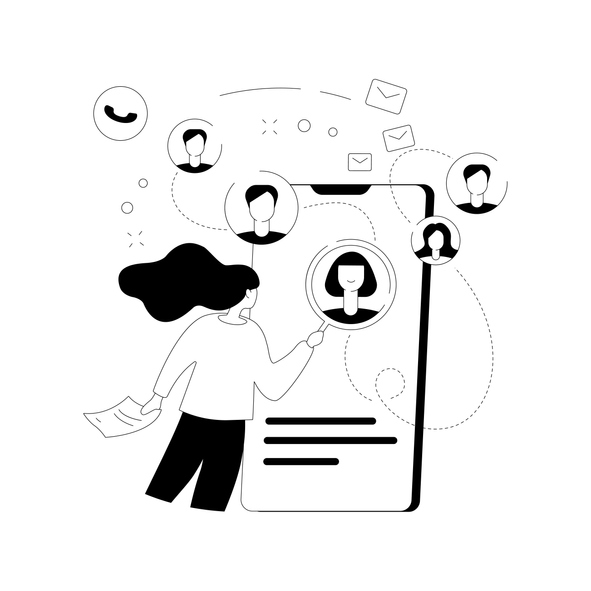Social network monitoring abstract concept