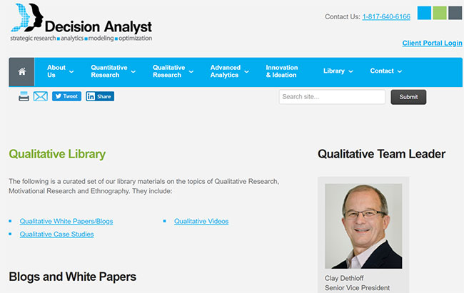 Decision Analyst Qualitative Library Online