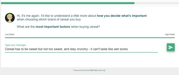An example from a conversational AI chat.