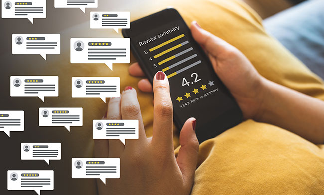 smart phone with 4.2 rating on screen