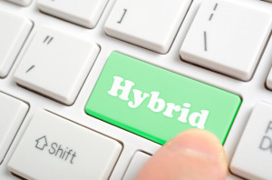 Green hybrid key on keyboard