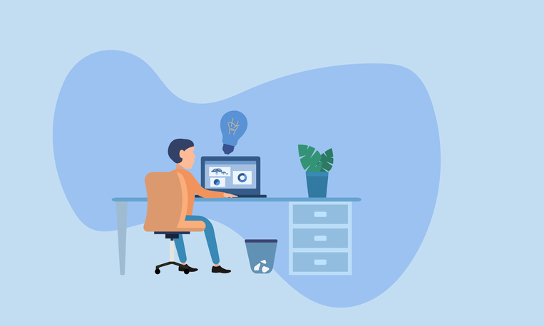 person working on computer 