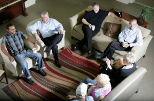 A relaxed living room setting to do the group talk