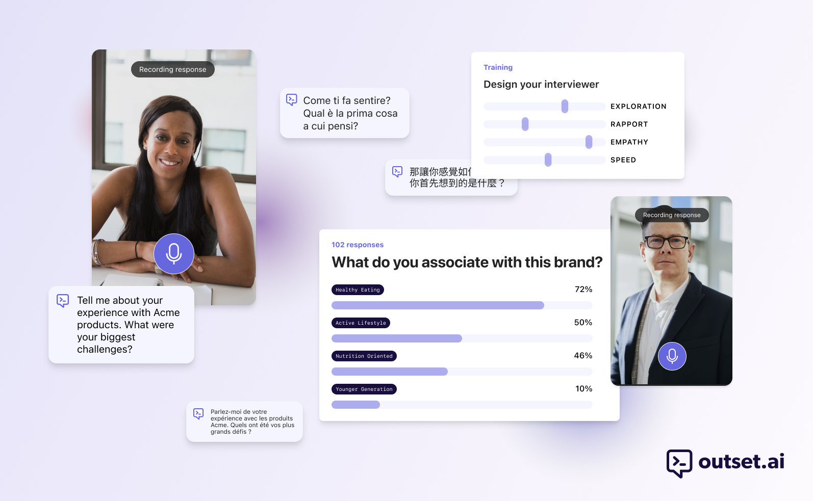 Outset AI moderated interview.