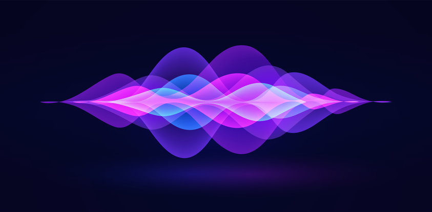 Sound wave - blues and purples and pinks