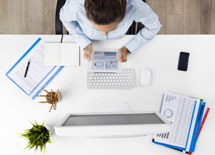 Person sitting at a desk