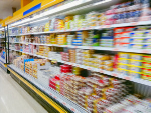 shelf in supermarket