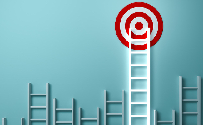 ladders reaching toward goal